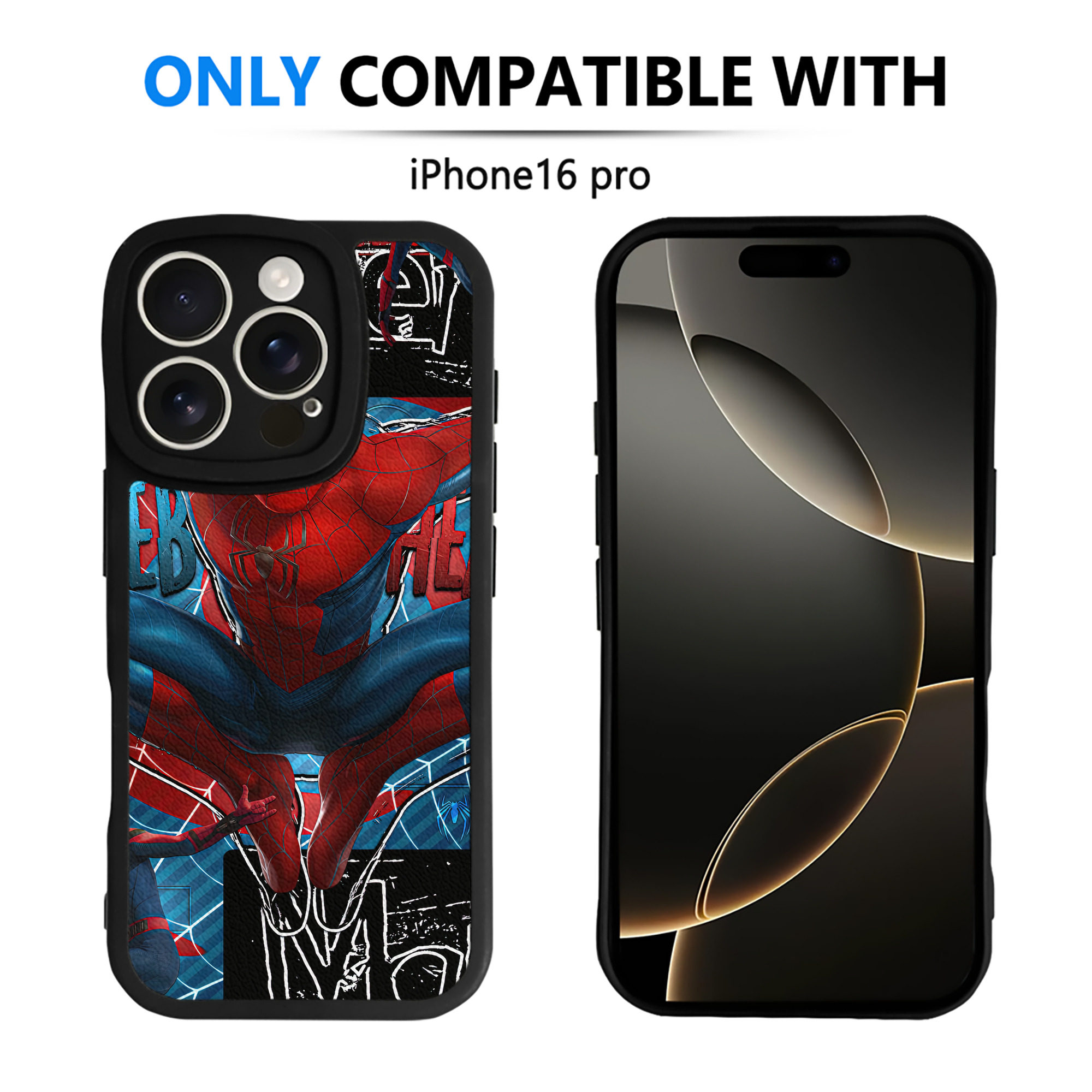 Spider Man スパイダーマン 【iPhone 16シリーズ対応】シリコンスマホケース（レザー調） 材質：シリコン